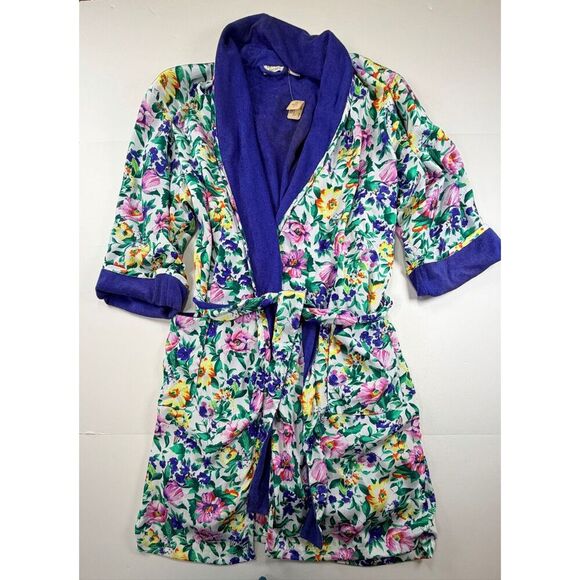 Victoria's Secret Other - NWT Vintage Gold Label Victoria’s Secret Floral Bathrobe Lined Belted w Pockets